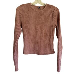 Old Navy Pink Smocked Long Sleeve‎ Top Stretch Size S